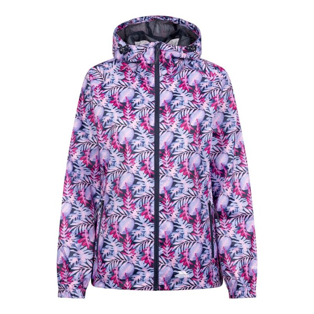 Trespass Womens/Ladies Indulge Foliage Print Packaway Jacket / Pink/Lilac
